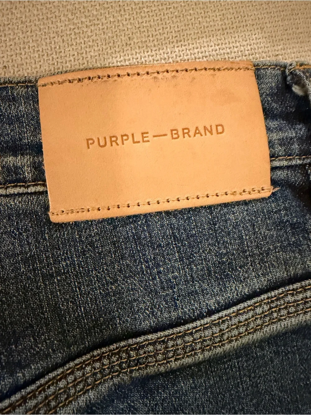 PURPLE BRAND Slim Patchwork Blue Men's Jeans - Distressed Denim